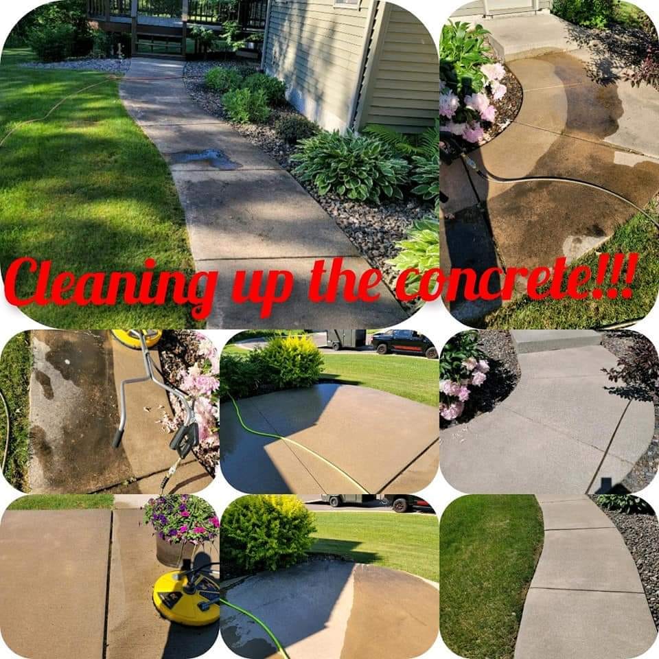 Professional Driveway Washing performed in Eau Claire, WI