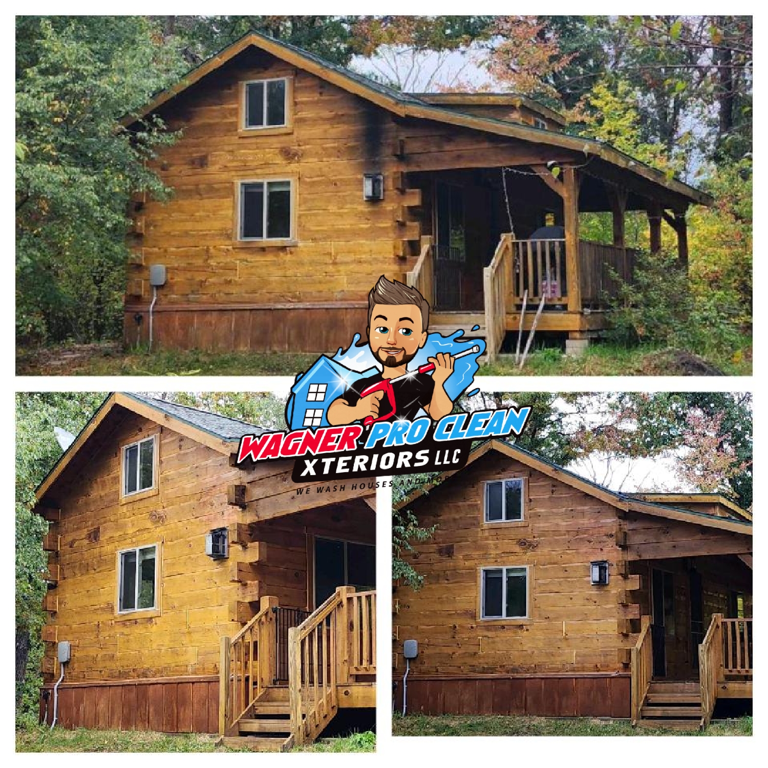 Professional Restoration House Washing and Staining of Cabin in Tomah,WI